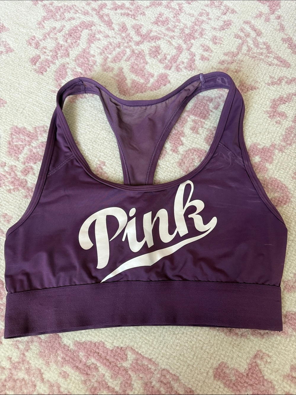 PINK Victoria's Secret Deep Purple Racerback Sports Bra